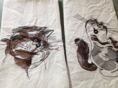 Smoking and funny cats free machine embroidery designs