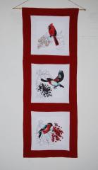 Panno with Christmas bird cross stitch free embroidery design