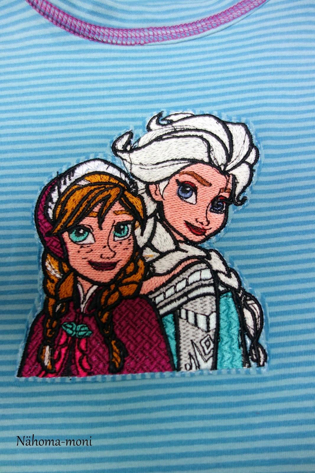 Long-sleeve T-shirt with Frozen sisters embroidery design