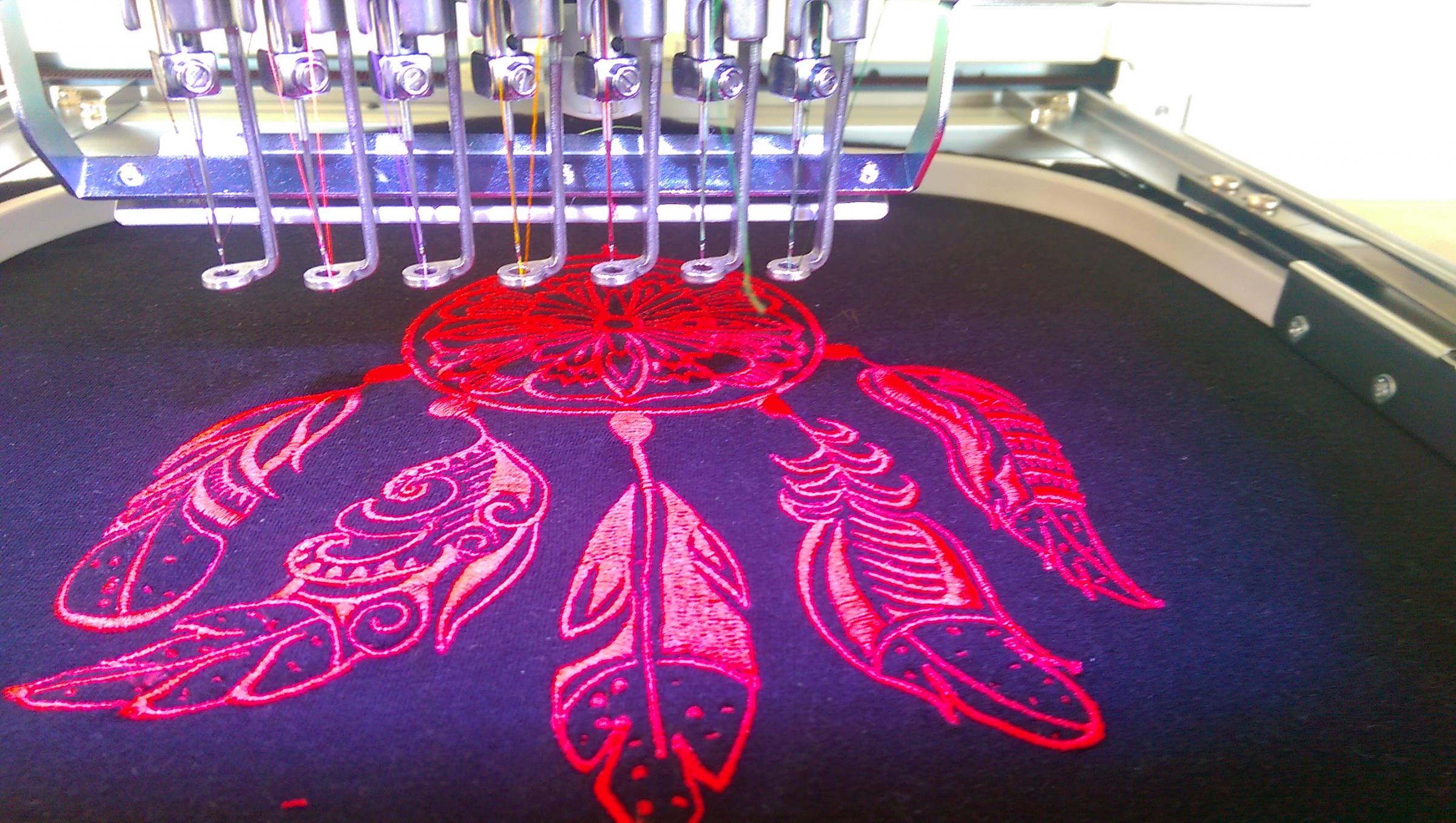 Dreamcatcher embroidery in hoop