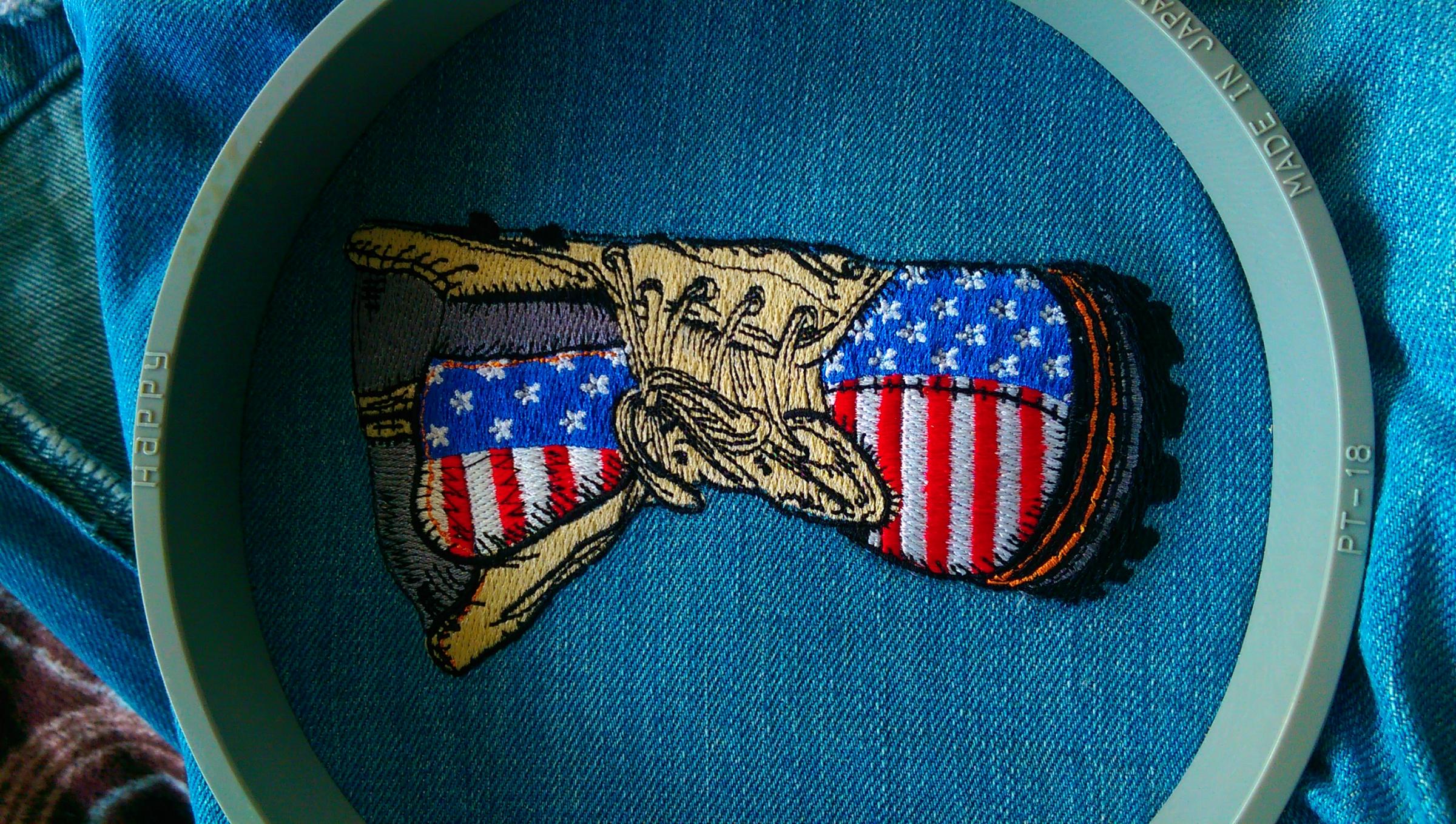 American military boot embroidered design