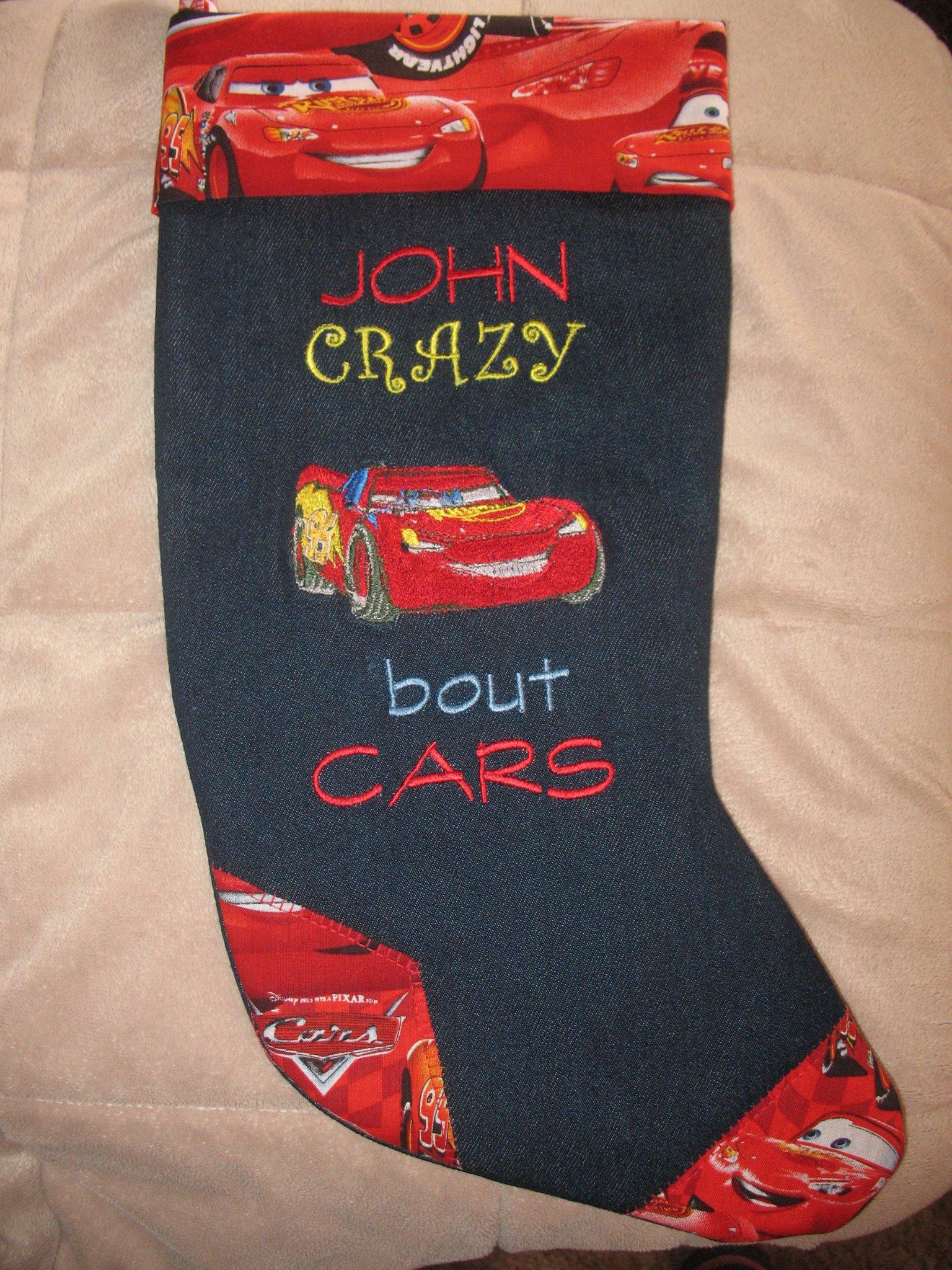 Socks with Lightning McQueen embroidery design