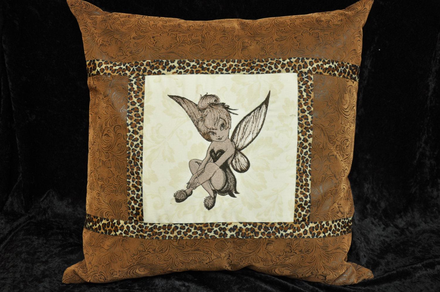 Embroidered pillow.with Fairy design