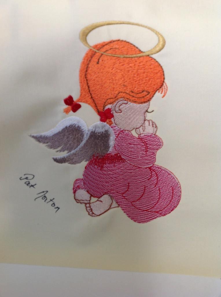 A girl angel embroidery design
