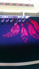 Dreamcatcher embroidery design in progress
