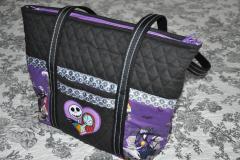 A bag with Jack and Sally from Nightmare Before Christmas design