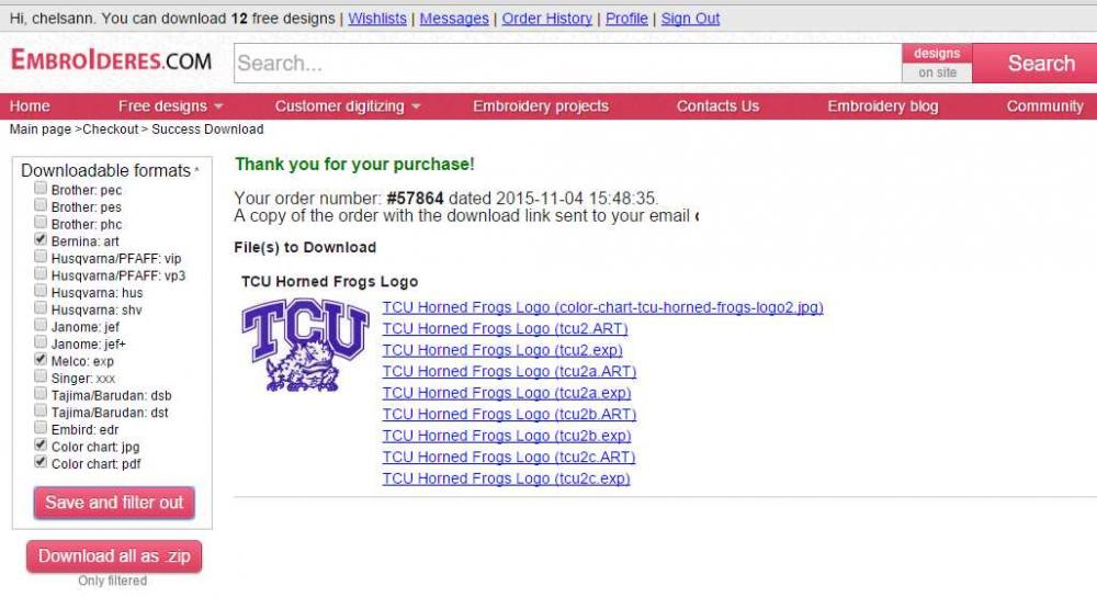 tcu logo embroidery download