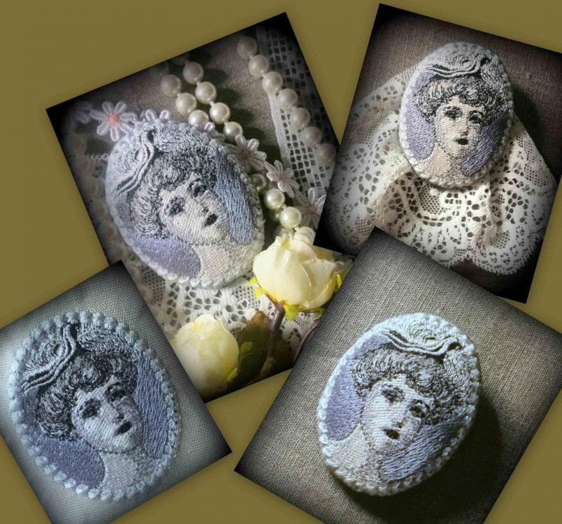 woman portrait free embroidery