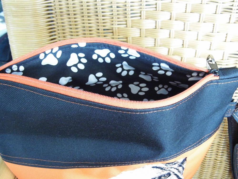 Embroidered bag inside