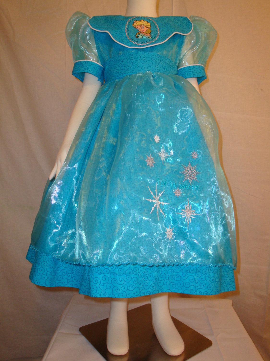 Embroidered princess Elsa dress