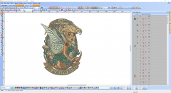 Forest tinkerbell embroidery design in Wilcom software