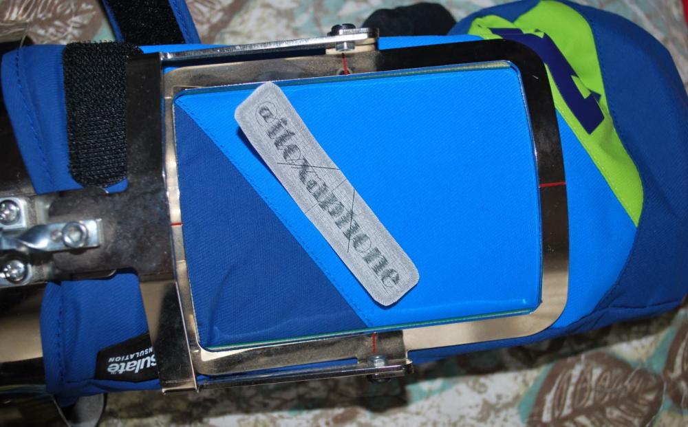 Machine embroidery design on mittens