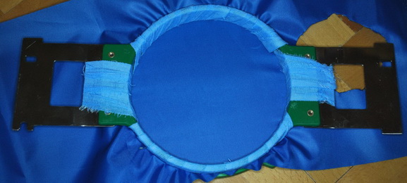 Hooping process final Machine embroidery design hooping