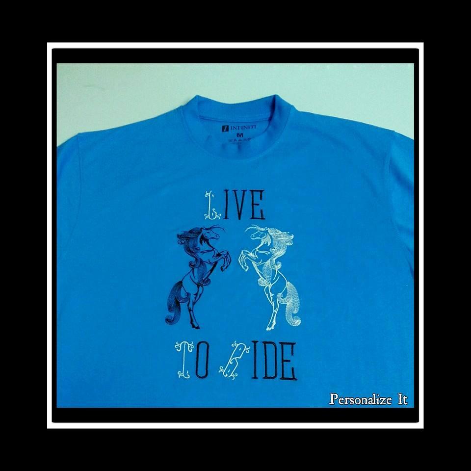 T-shirt with with Black horse free embroidery designs