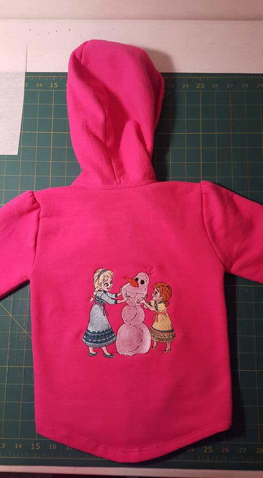 Girl's jacket with Anna and Elsa embroidered design