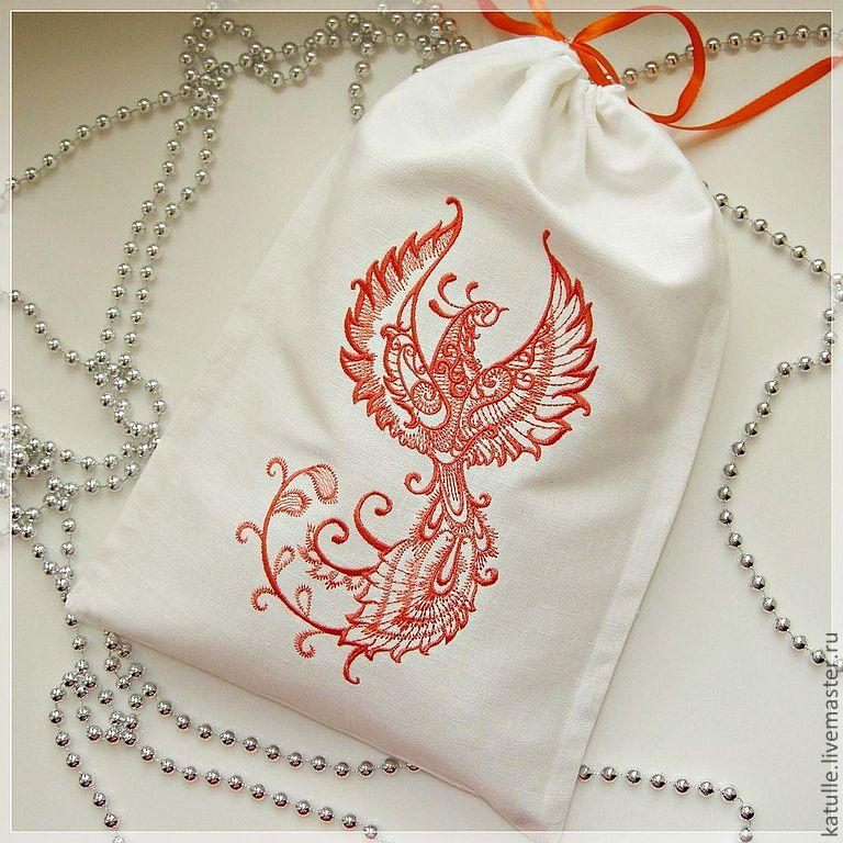 Cotton bag with firebird embroidery design