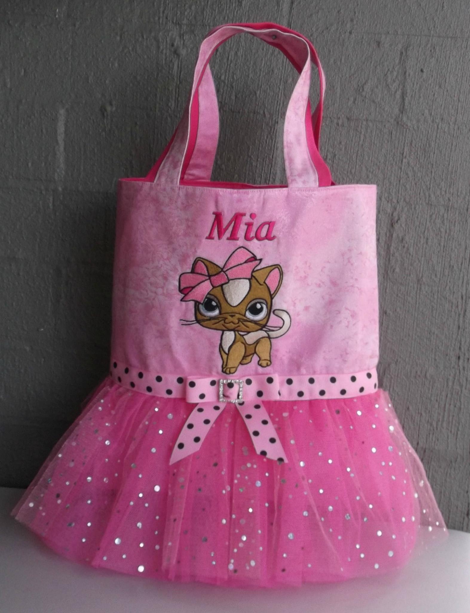 Girl dress with Kitty embroidery design