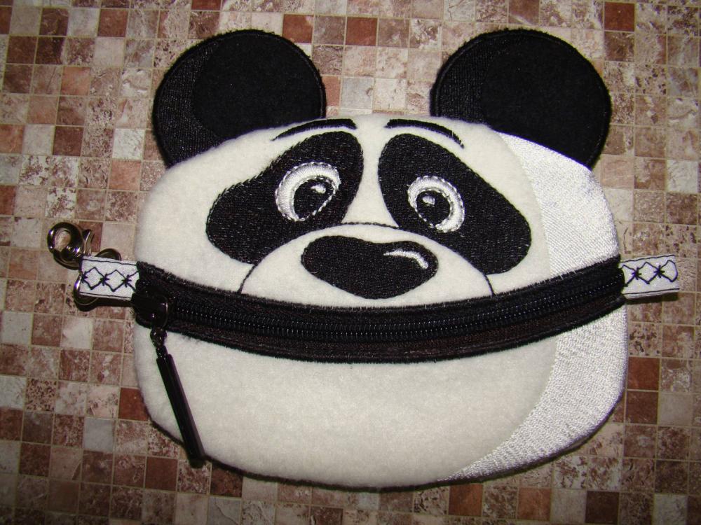 Panda applique needle bar free embroidery design