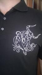 Tribal bull free embroidery design at T-shirt