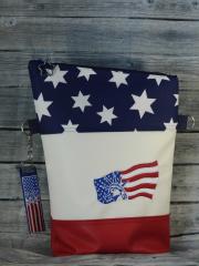 Bag with American flag embroidery design