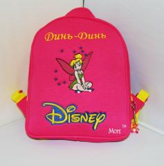 Backpack with Tinkerbell embroidery design