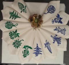Christmas and NY napkins with green and blue free designs