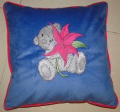 Pillow with Teddy Bear embroidery design