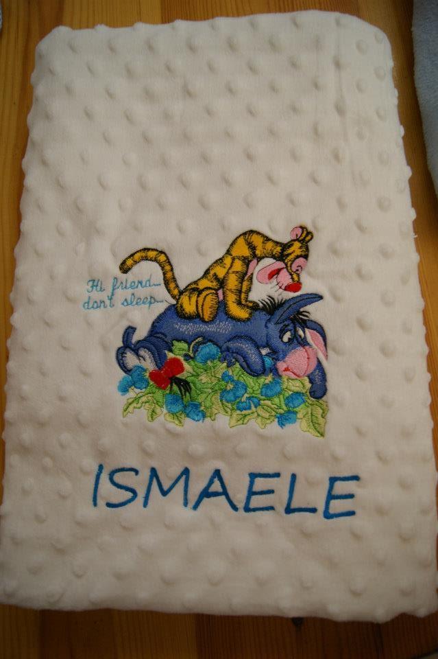 Baby towel with Tigger and Eeyore Hi friend dont sleep embroidery design