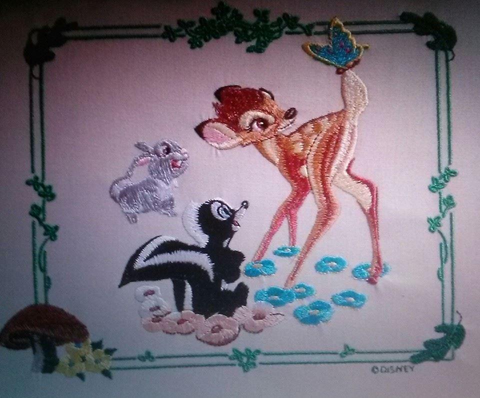 Bambi and company embroidery design