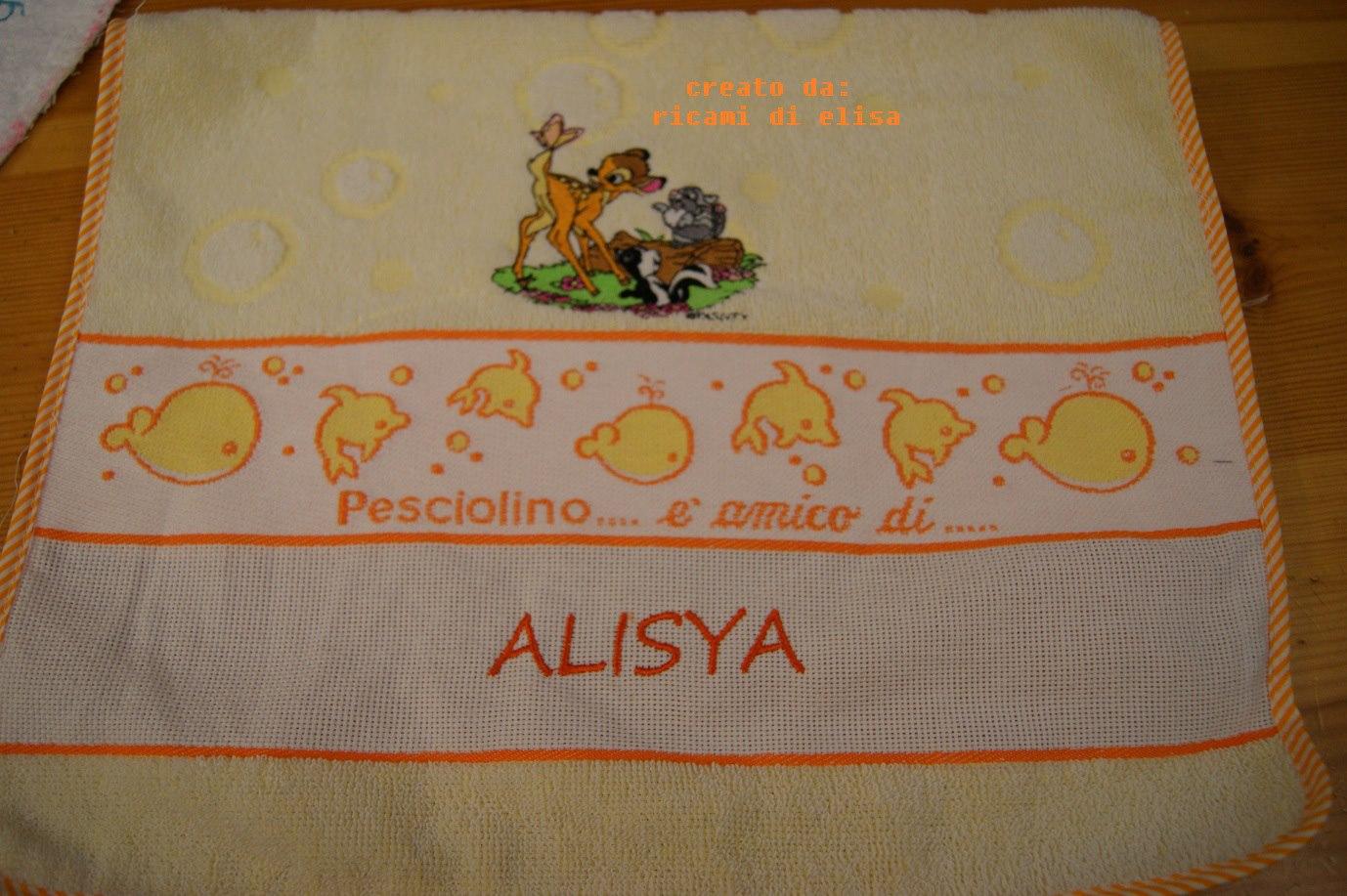 Towel with Bambi and company embroidery design