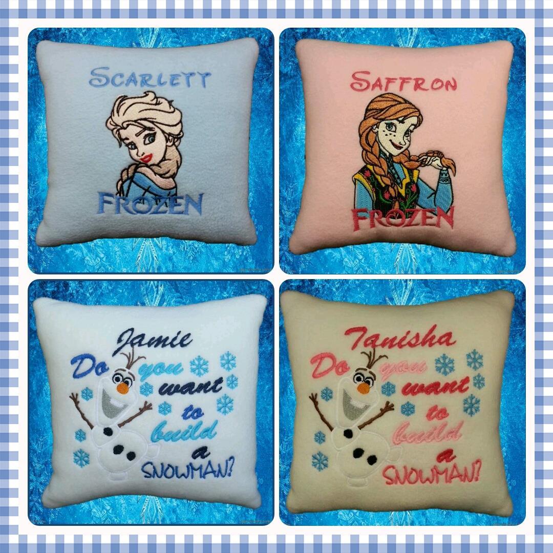 Pillow set with Frozen embroidery designs