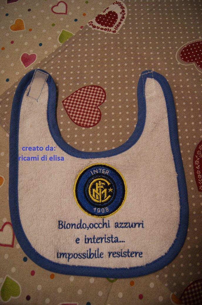 baby bib with Inter Football Club embroidery design