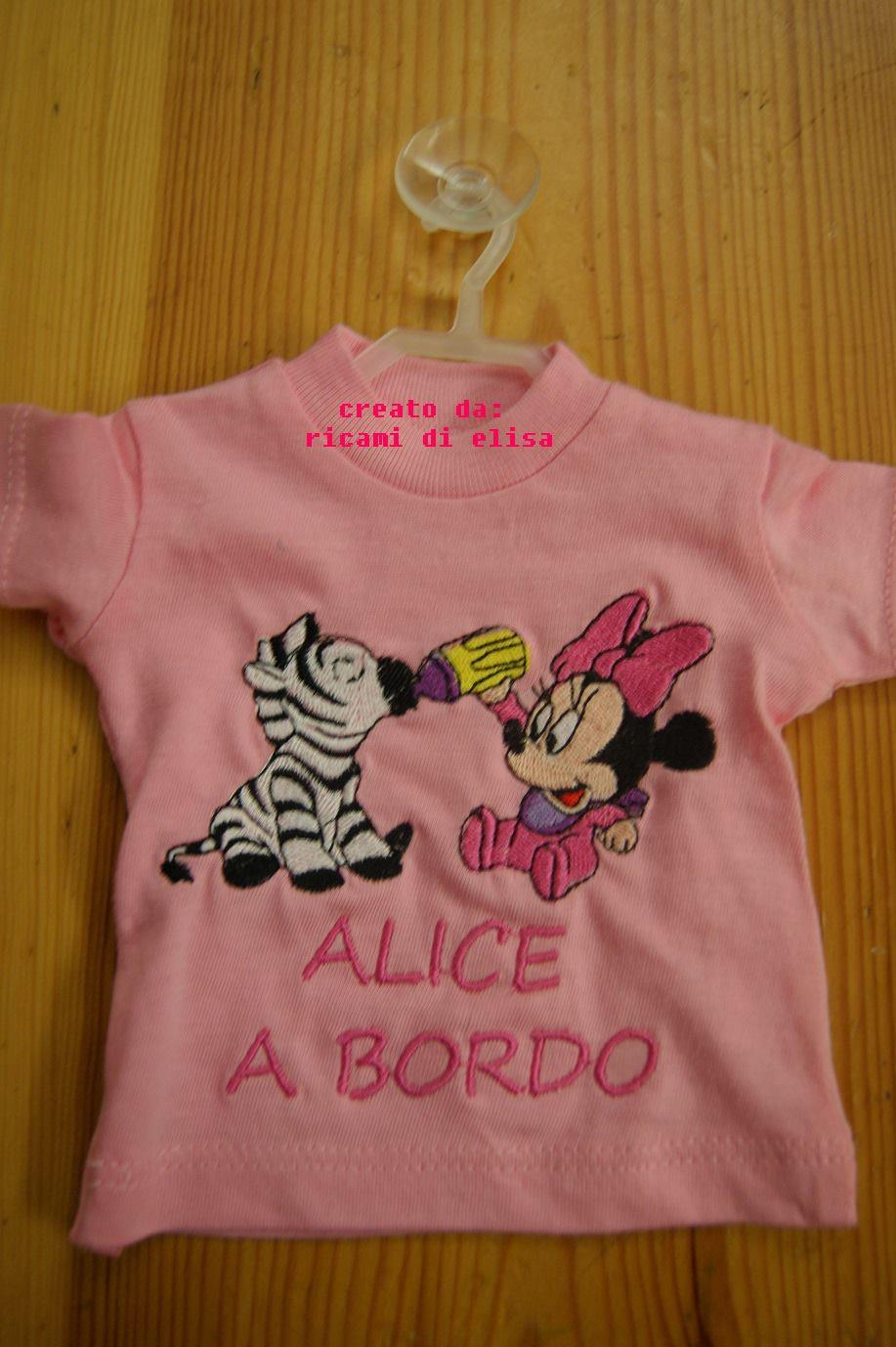 Baby shirt with Minnie Mouse and zebra embroidery design