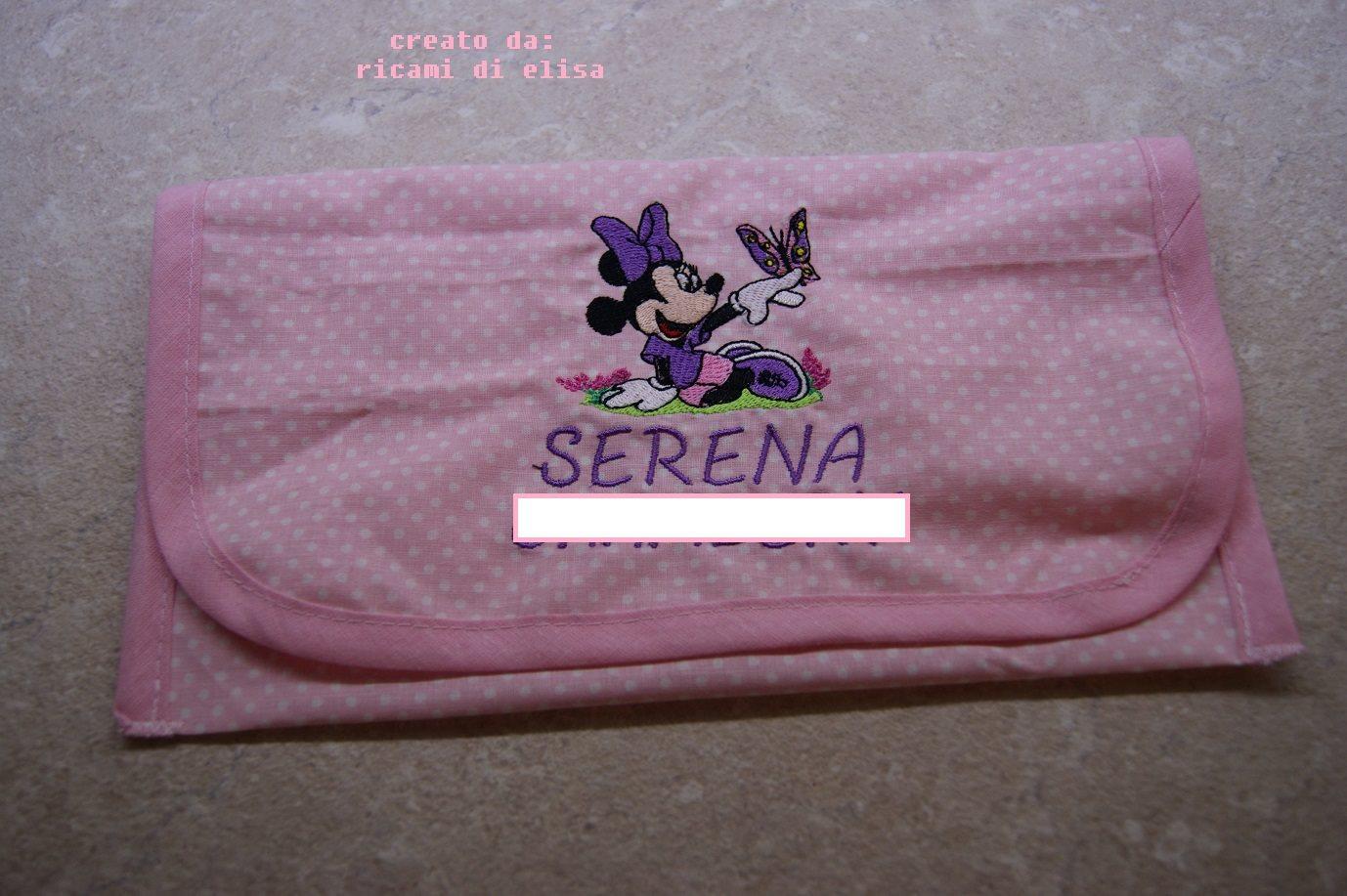 Soft envelope with Minnie Mouse with butterfly embroidery design