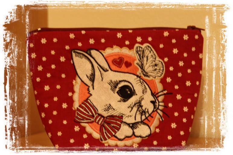 White bunny embroidery design