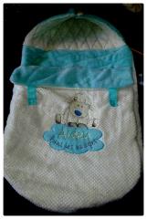 Angel's Nest: embroidered baby envelope with sheep design