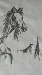 Horse Pencil Sketch Embroidery Design: Capturing Elegance of Nature