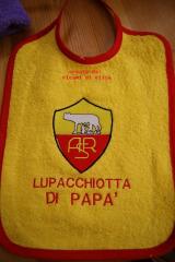 Baby bib with A.S. Roma embroidery design