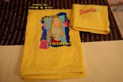 Towels with Barbie Fashion Style embroidery designs