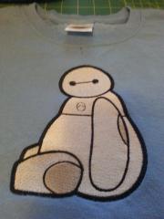 Shirt with Baymax embroidery design