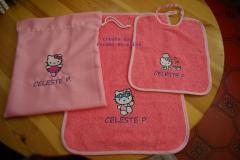Baby gift set with Hello Kitty embroidery design