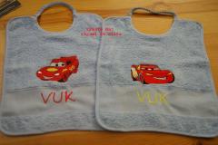 Baby bibs with Lightning McQueen embroidery design