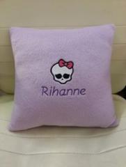 Cushion with Monster High logo embroidery design
