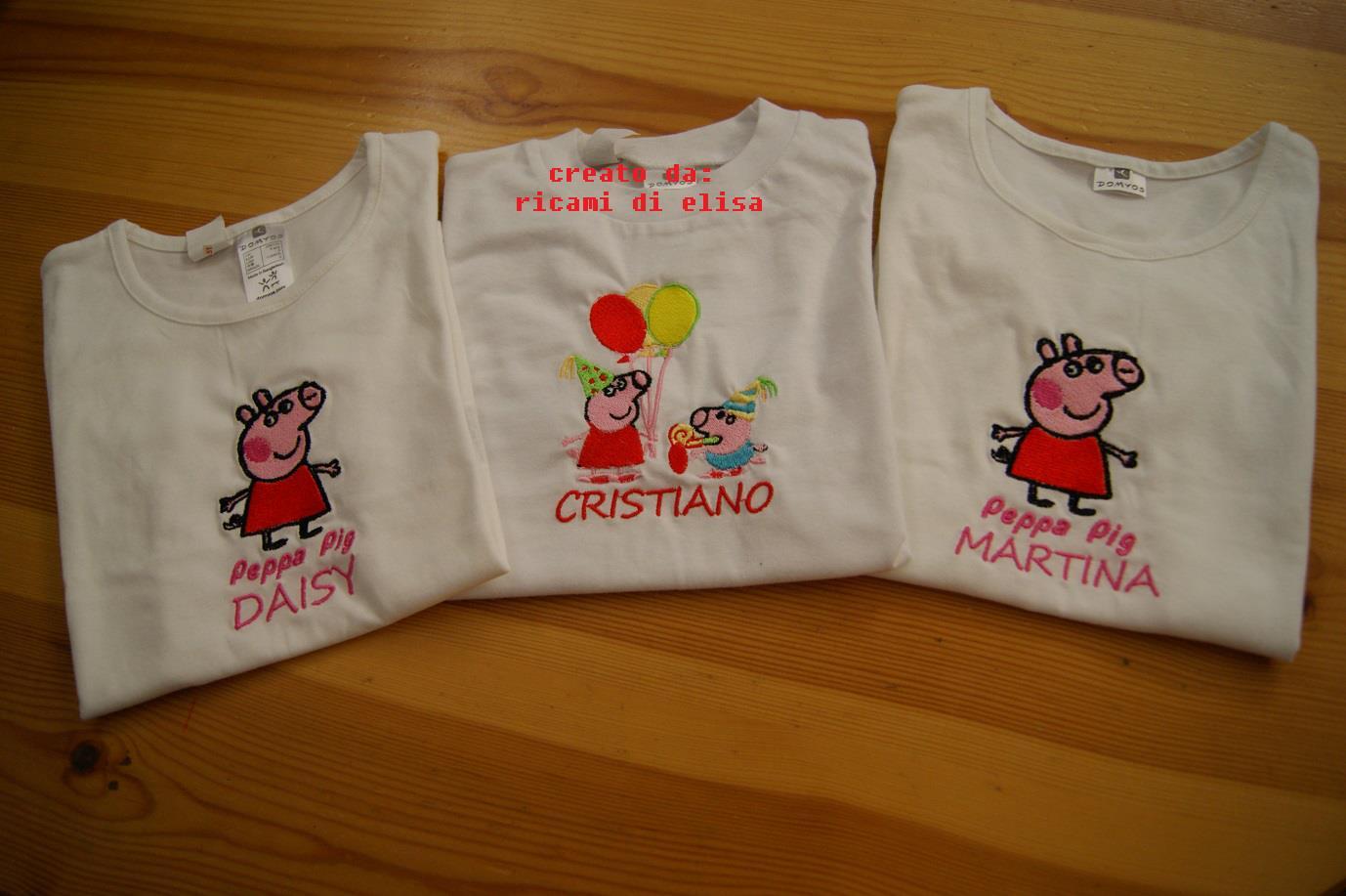 Baby shirts with Peppa Pig embroidery designs