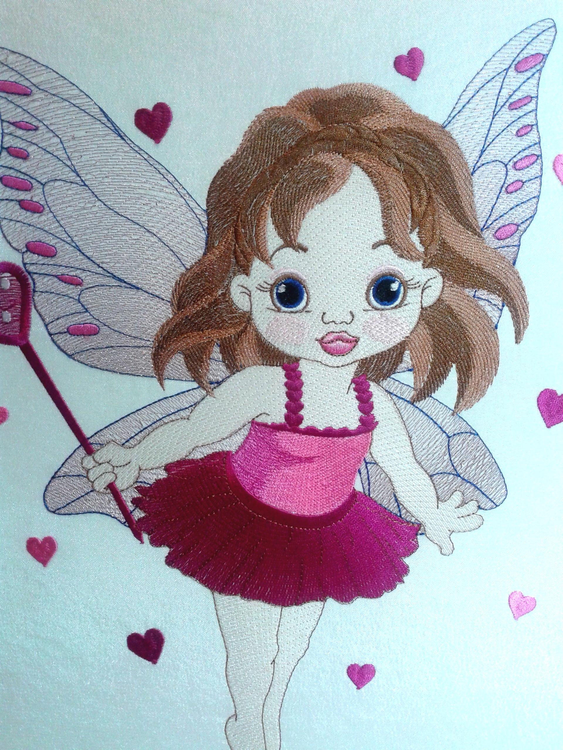 Baby love fairy embroidery design