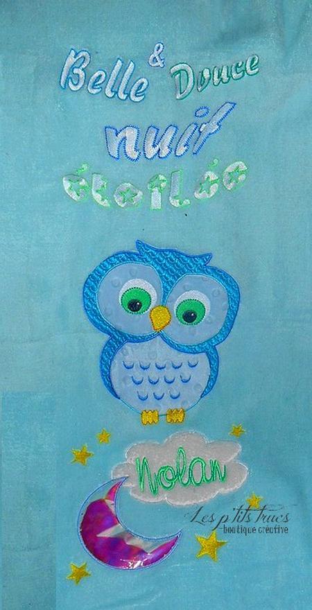 Baby blanket with cute owls free embroidery design