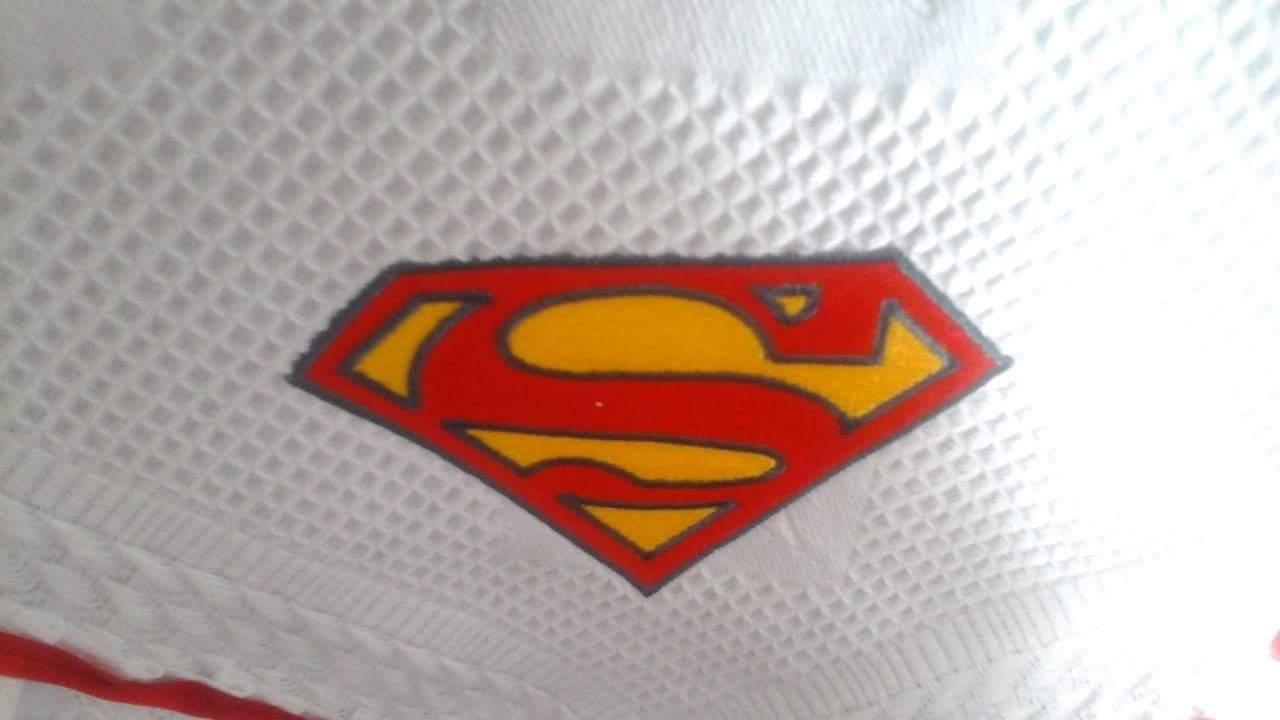 Towel with Superman Logo machine embroidery design
