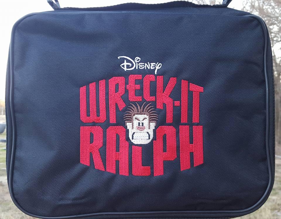 Travel bag Wreck It Ralph logo embroidery design