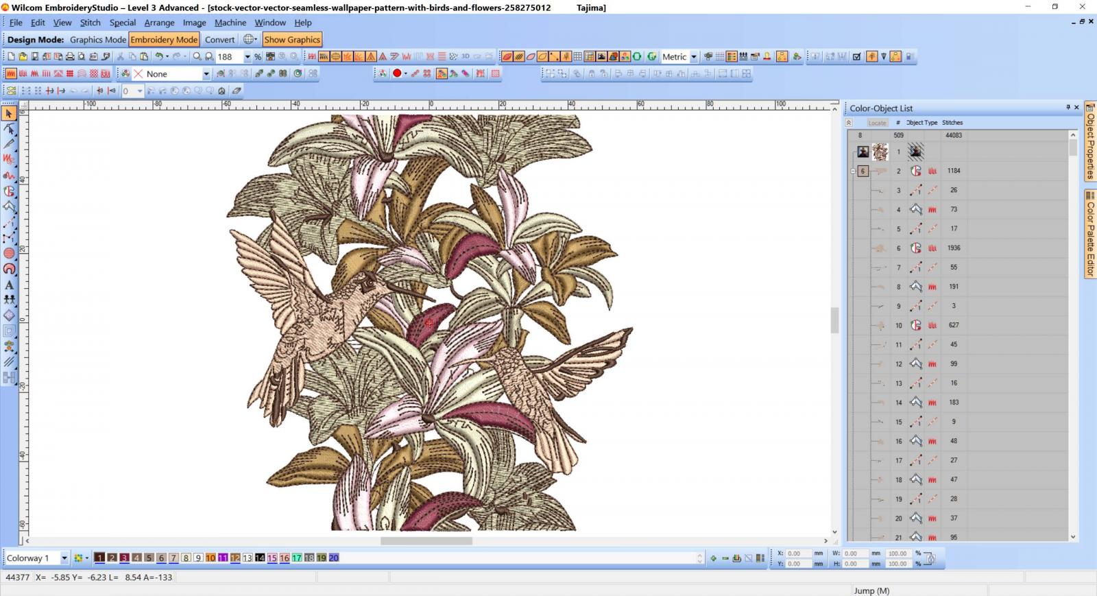 Lily decoration embroidery design preview
