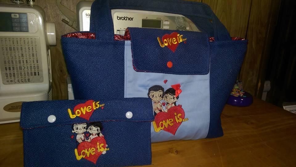Two bags with love is free embroidery design